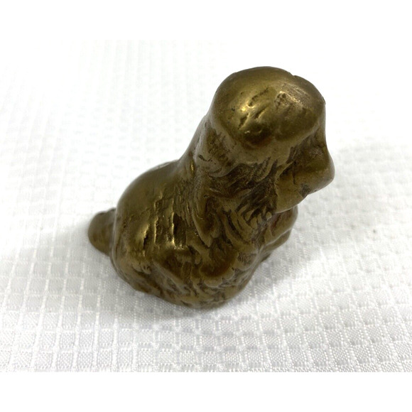 Vintage Small Brass Cocker Spaniel Dog Figurine Home Decor - Picture 5 of 9